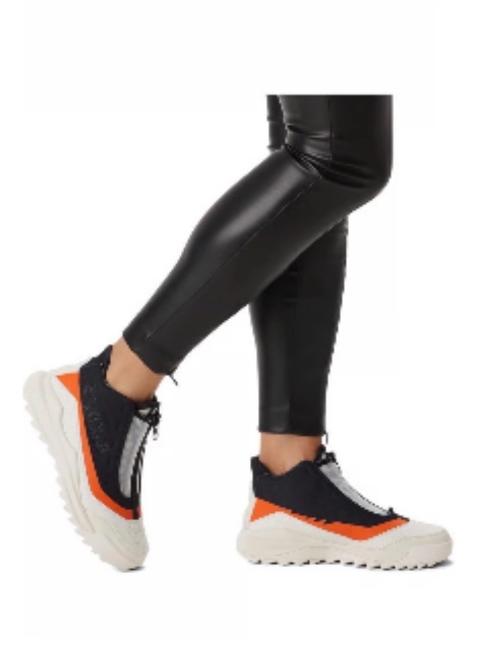 Women’s size 8 Sorel ona 718 mid boot zipper sneaker orange black